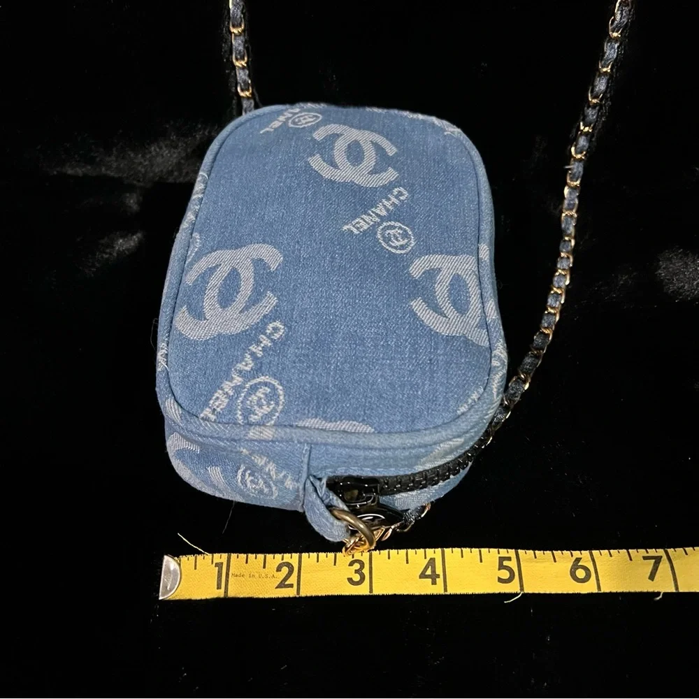 Chanel Beaute Blue Denim Logo Crossbody - Picture 10 of 12